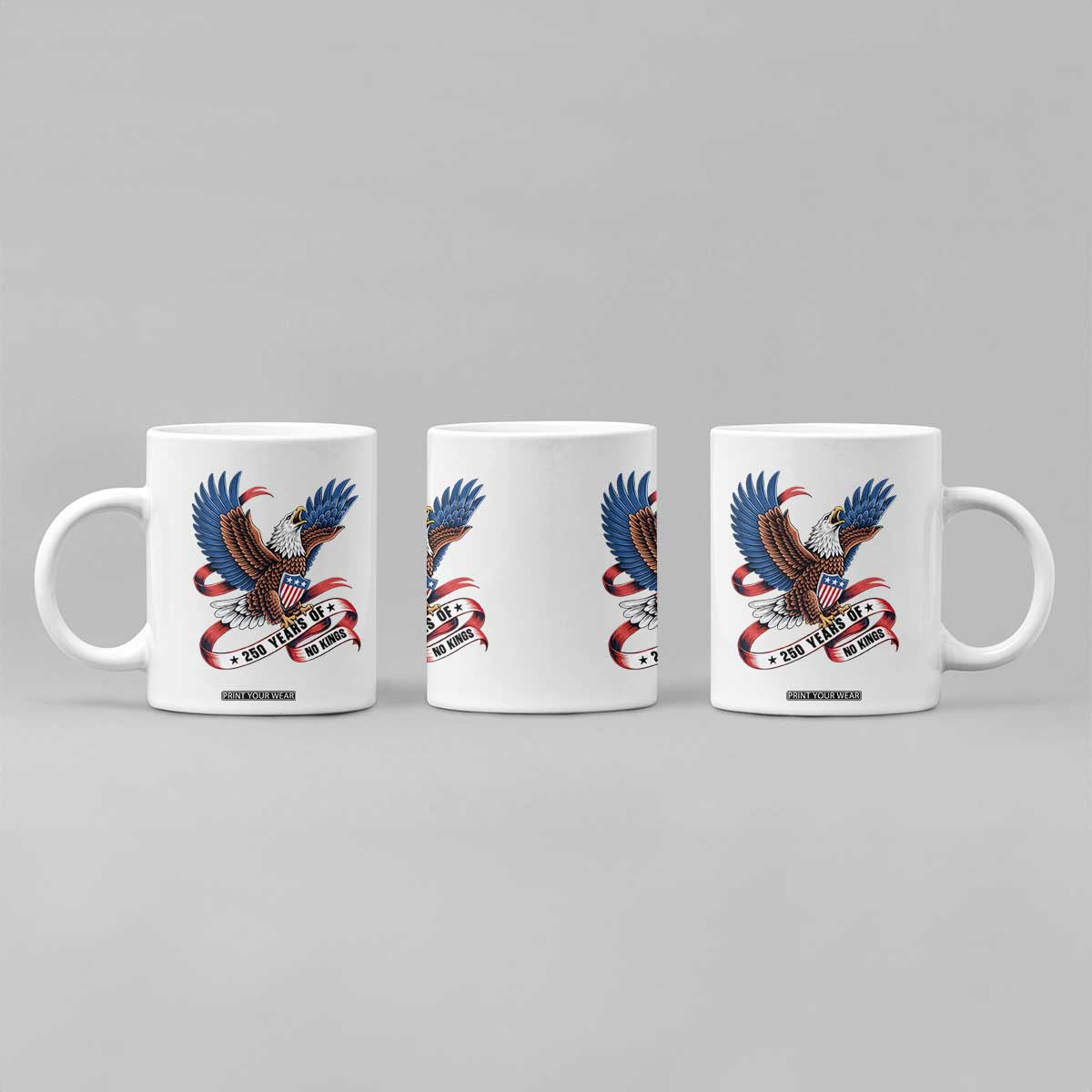 No Kings Coffee Mug USA 250th Anniversary Freedom Eagle TS12 Print Your Wear