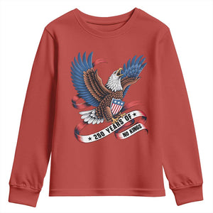 No Kings Youth Sweatshirt USA 250th Anniversary Freedom Eagle TS12 Red Print Your Wear