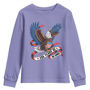 No Kings Youth Sweatshirt USA 250th Anniversary Freedom Eagle TS12 Violet Print Your Wear