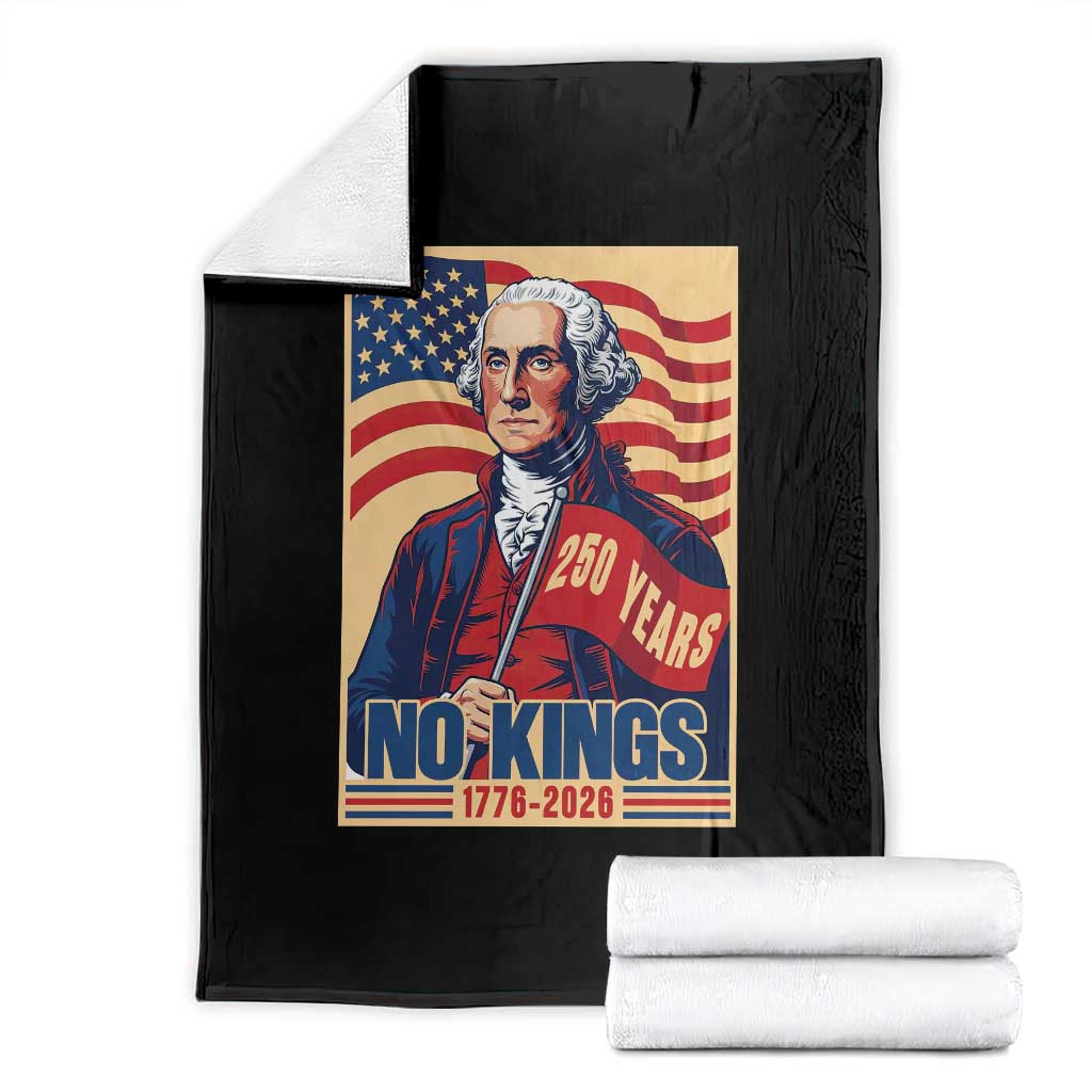 Funny George Washington Freedom Protest Throw Blanket No Kings TS12 Black Print Your Wear