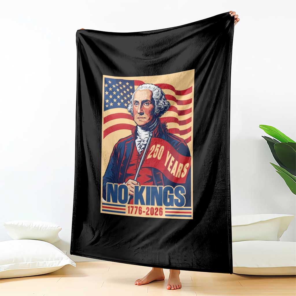 Funny George Washington Freedom Protest Throw Blanket No Kings TS12 Print Your Wear