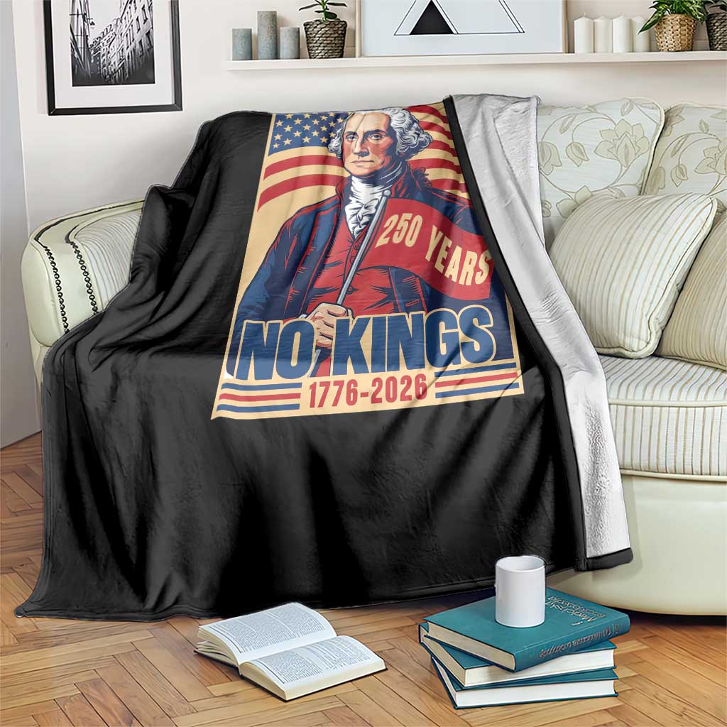 Funny George Washington Freedom Protest Throw Blanket No Kings TS12 Print Your Wear