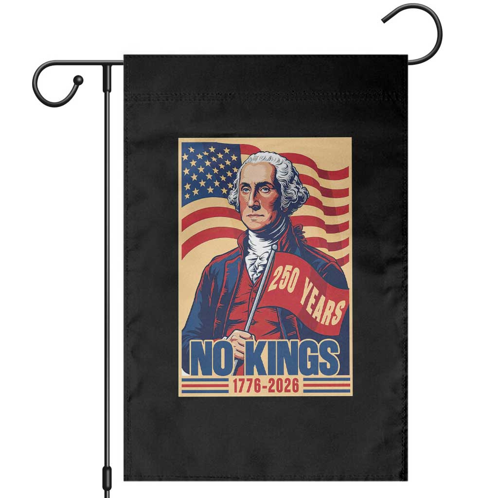 Funny George Washington Freedom Protest Garden Flag No Kings TS12 Black Print Your Wear