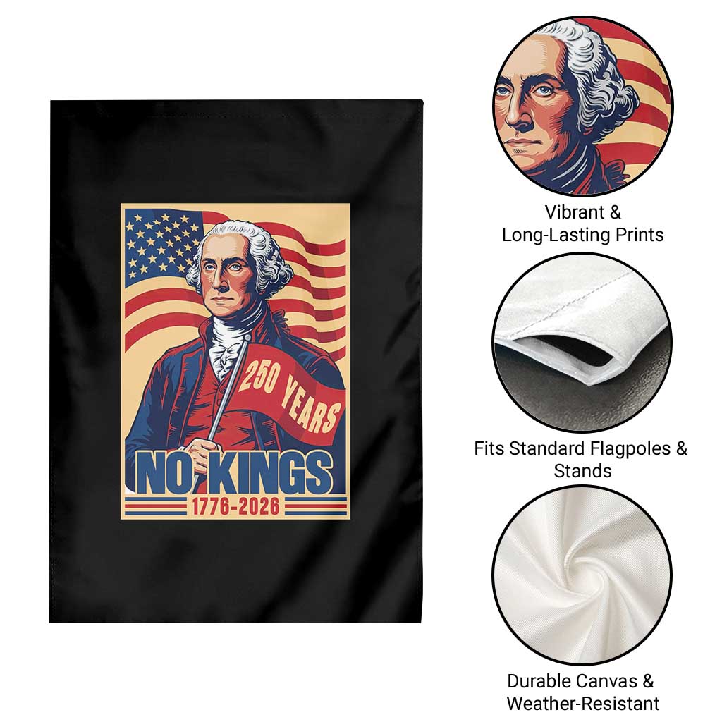 Funny George Washington Freedom Protest Garden Flag No Kings TS12 Print Your Wear