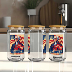 Funny George Washington Freedom Protest Glass Can No Kings TS12 Print Your Wear