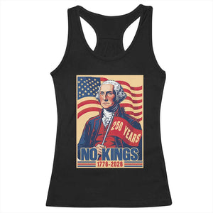 Funny George Washington Freedom Protest Racerback Tank Top No Kings TS12 Black Print Your Wear