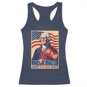 Funny George Washington Freedom Protest Racerback Tank Top No Kings TS12 Navy Print Your Wear