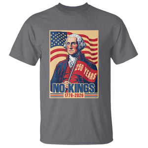Funny George Washington Freedom Protest T Shirt No Kings TS12 Charcoal Print Your Wear