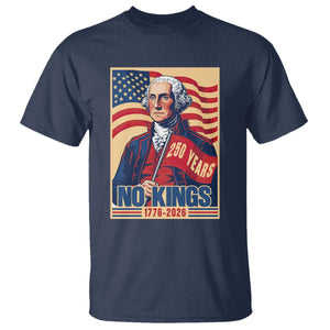 Funny George Washington Freedom Protest T Shirt No Kings TS12 Navy Print Your Wear
