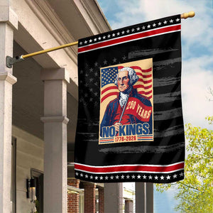 Funny George Washington Freedom Protest Garden Flag No Kings TS12 Distressed Black Red Print Your Wear