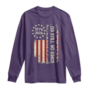 250 Still No Kings Long Sleeve Shirt Vintage Patriotic Flag TS12 Purple Print Your Wear