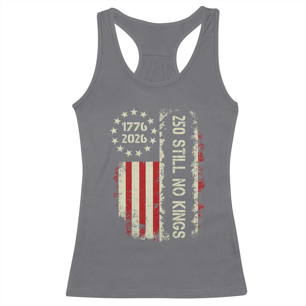 250 Still No Kings Racerback Tank Top Vintage Patriotic Flag TS12 Charcoal Print Your Wear