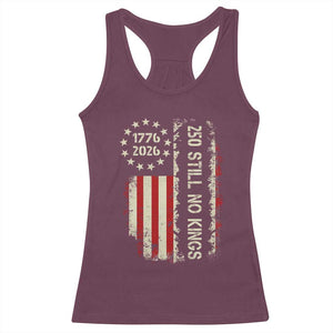 250 Still No Kings Racerback Tank Top Vintage Patriotic Flag TS12 Maroon Print Your Wear