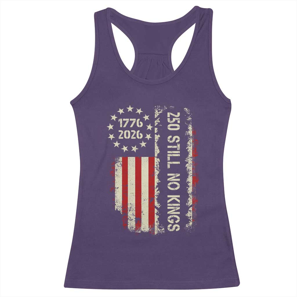 250 Still No Kings Racerback Tank Top Vintage Patriotic Flag TS12 Purple Print Your Wear