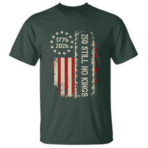 250 Still No Kings T Shirt Vintage Patriotic Flag TS12 Dark Forest Green Print Your Wear