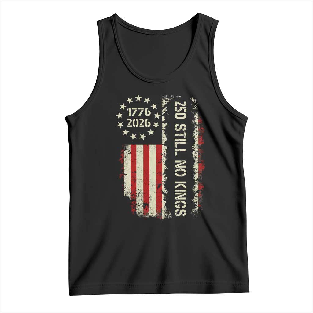 250 Still No Kings Tank Top Vintage Patriotic Flag TS12 Black Print Your Wear