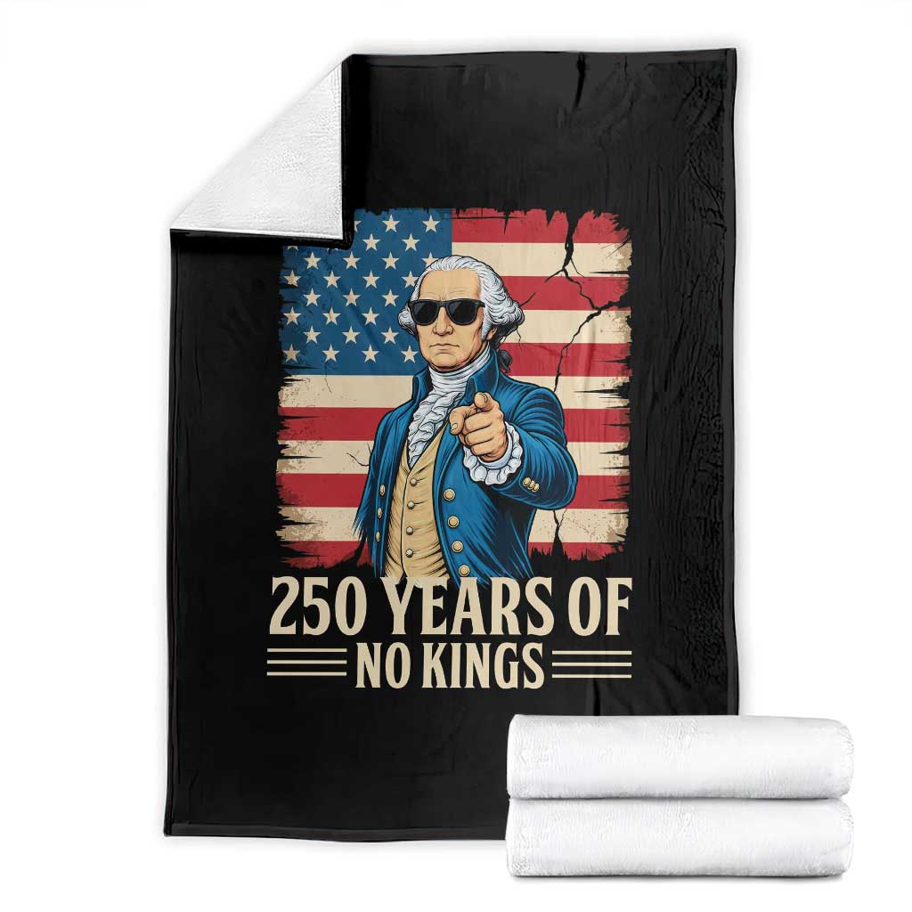 No Kings 250 Years George Washington Throw Blanket TS12 Black Print Your Wear