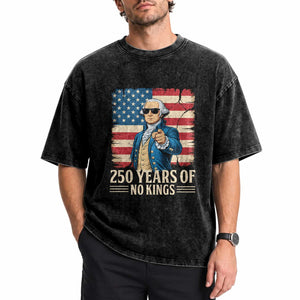 No Kings 250 Years George Washington Washed Cotton T-Shirt