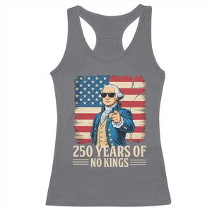 No Kings 250 Years George Washington Racerback Tank Top TS12 Charcoal Print Your Wear
