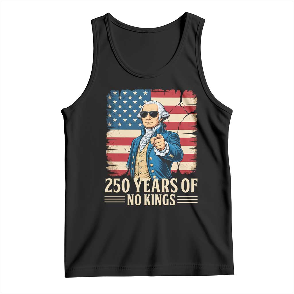 No Kings 250 Years George Washington Tank Top TS12 Black Print Your Wear