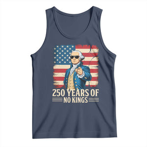 No Kings 250 Years George Washington Tank Top TS12 Navy Print Your Wear