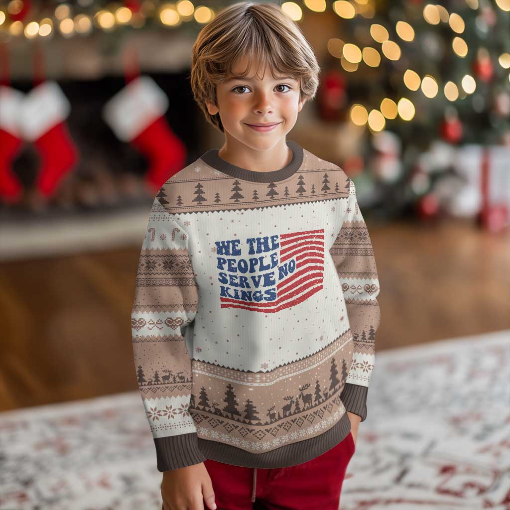 We The People Serve No Kings Ugly Christmas Sweater American Freedom Protest TS12 Mocha Mousse Print Your Wear