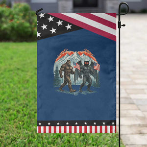 Patriotic Bigfoot And Mothman Garden Flag Funny Cryptid Lover Gift TS12 Classic Blue Black Print Your Wear