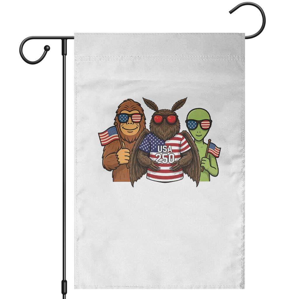 Funny Bigfoot Mothman Alien Garden Flag USA 250th Anniversary TS12 White Print Your Wear