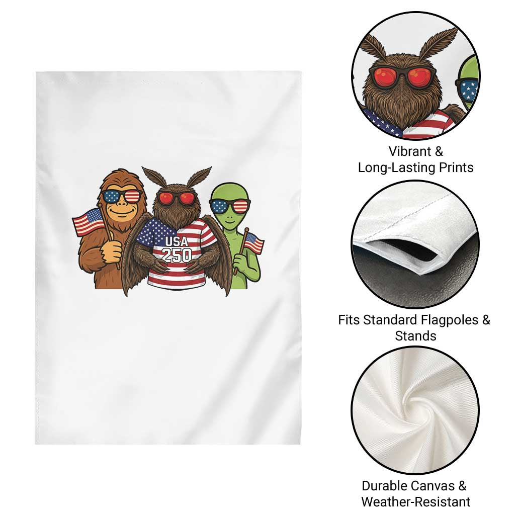 Funny Bigfoot Mothman Alien Garden Flag USA 250th Anniversary TS12 Print Your Wear