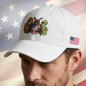 Funny Bigfoot Mothman Alien Baseball Cap USA 250th Anniversary TS12 Print Your Wear