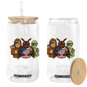 Funny Bigfoot Mothman Alien Glass Can USA 250th Anniversary TS12 Print Your Wear