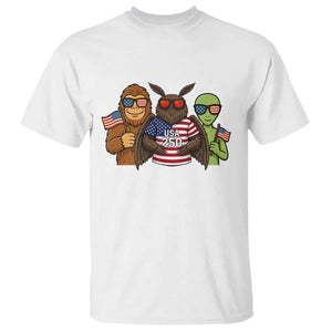 Funny Bigfoot Mothman Alien T Shirt USA 250th Anniversary TS12 White Print Your Wear