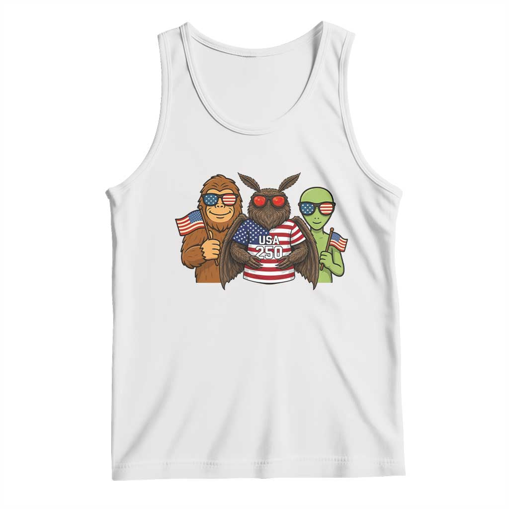 Funny Bigfoot Mothman Alien Tank Top USA 250th Anniversary TS12 White Print Your Wear