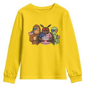Funny Bigfoot Mothman Alien Youth Sweatshirt USA 250th Anniversary TS12 Daisy Print Your Wear