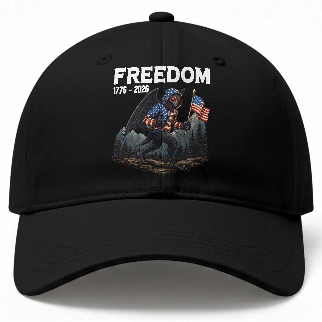 Patriotic Mothman Lover Baseball Cap Funny USA 250 Anniversary Gift TS12 Print Your Wear