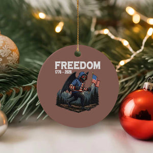 Patriotic Mothman Lover Ceramic Ornament Funny USA 250 Anniversary Gift TS12 1pc Mocha Print Your Wear
