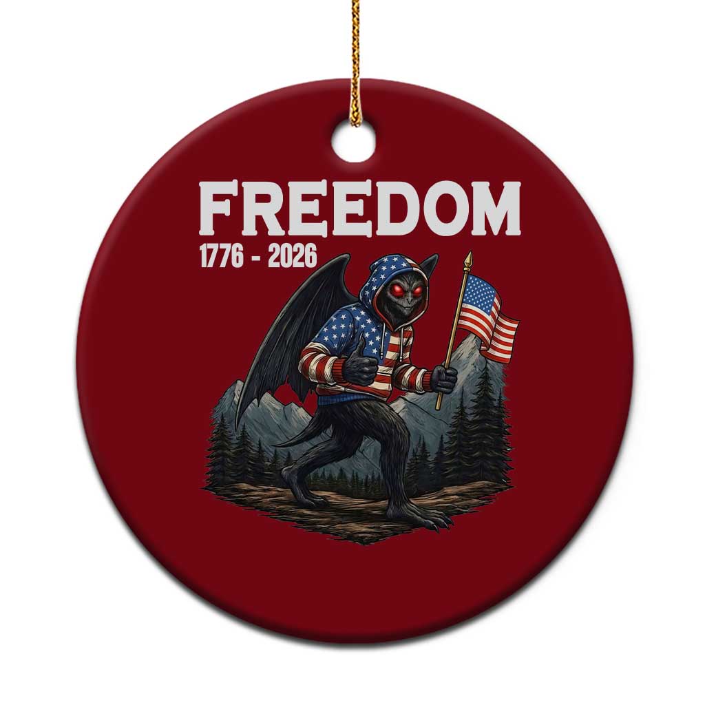 Patriotic Mothman Lover Ceramic Ornament Funny USA 250 Anniversary Gift TS12 1pc Red Print Your Wear