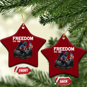 Patriotic Mothman Lover Ceramic Ornament Funny USA 250 Anniversary Gift TS12 Print Your Wear