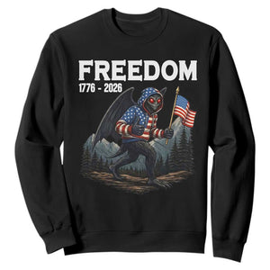 Patriotic Mothman Lover Sweatshirt Funny USA 250 Anniversary Gift TS12 Black Print Your Wear
