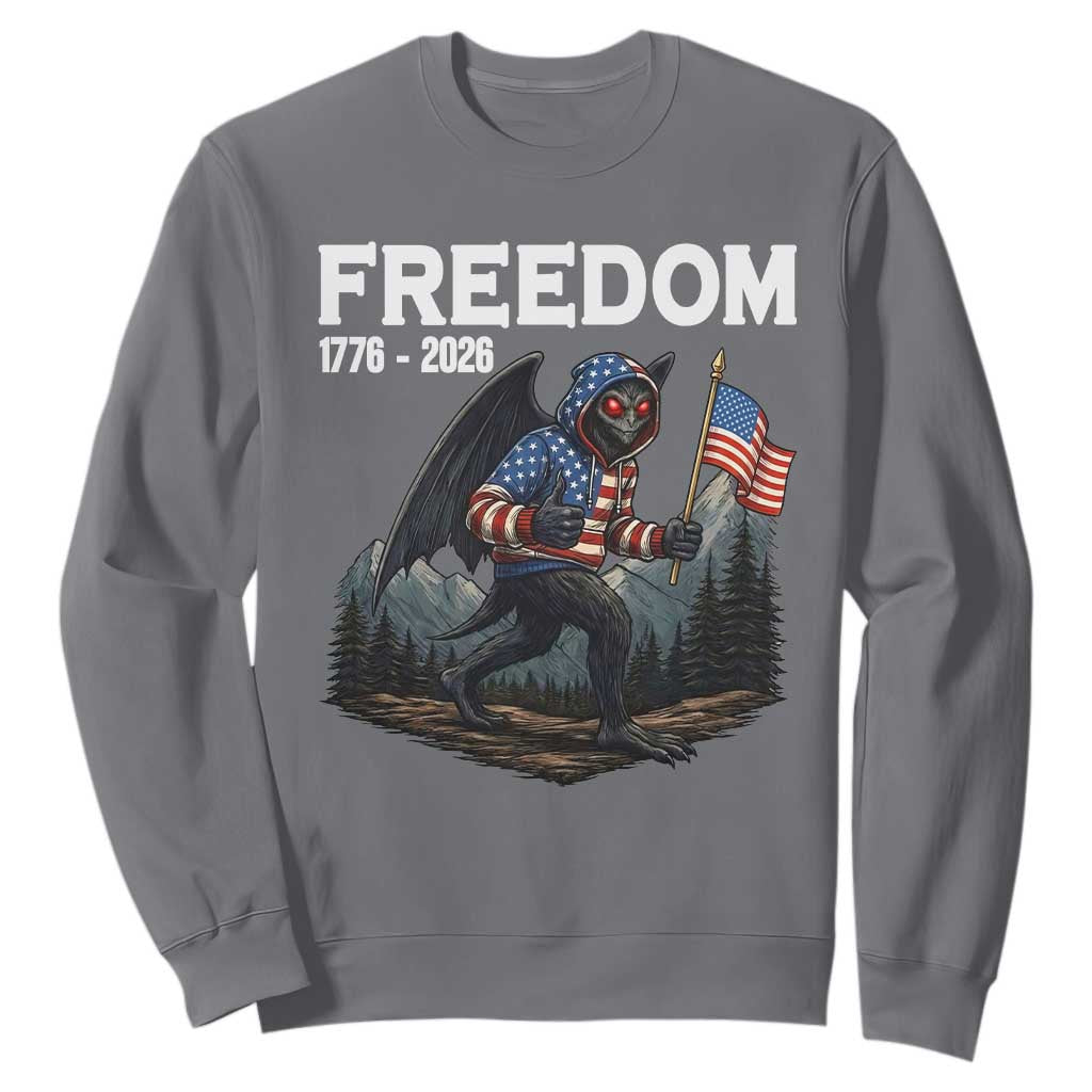 Patriotic Mothman Lover Sweatshirt Funny USA 250 Anniversary Gift TS12 Charcoal Print Your Wear