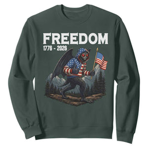 Patriotic Mothman Lover Sweatshirt Funny USA 250 Anniversary Gift TS12 Dark Forest Green Print Your Wear