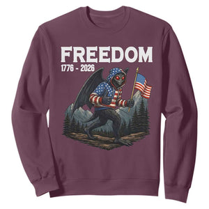 Patriotic Mothman Lover Sweatshirt Funny USA 250 Anniversary Gift TS12 Maroon Print Your Wear