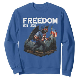 Patriotic Mothman Lover Sweatshirt Funny USA 250 Anniversary Gift TS12 Royal Blue Print Your Wear