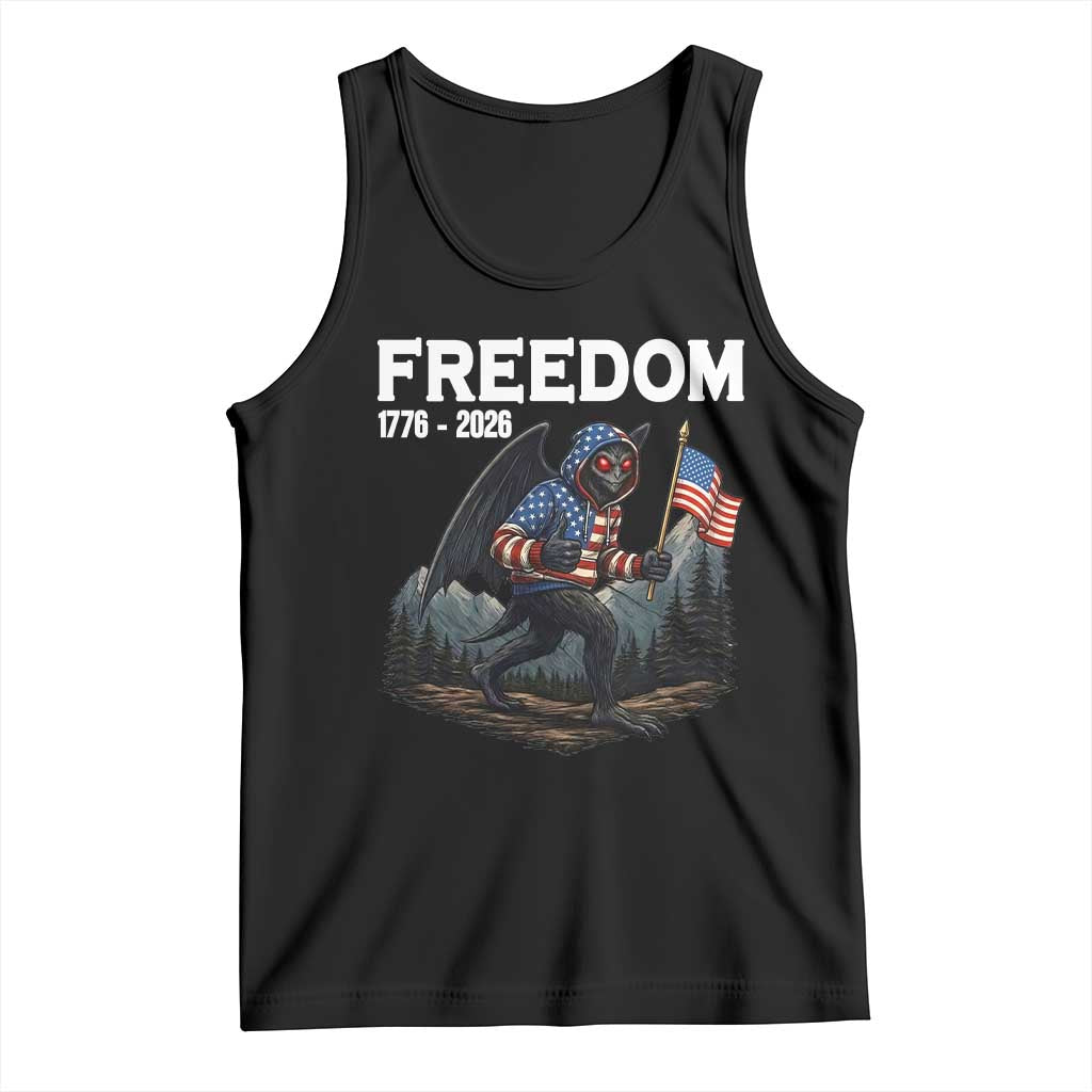 Patriotic Mothman Lover Tank Top Funny USA 250 Anniversary Gift TS12 Black Print Your Wear