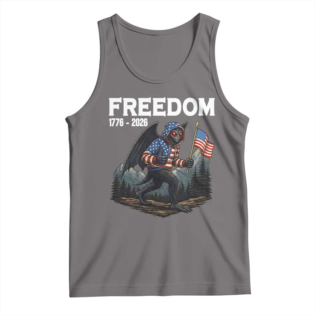 Patriotic Mothman Lover Tank Top Funny USA 250 Anniversary Gift TS12 Deep Heather Print Your Wear