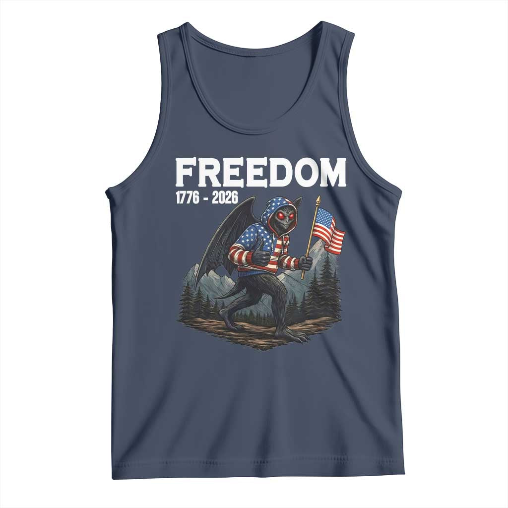 Patriotic Mothman Lover Tank Top Funny USA 250 Anniversary Gift TS12 Navy Print Your Wear