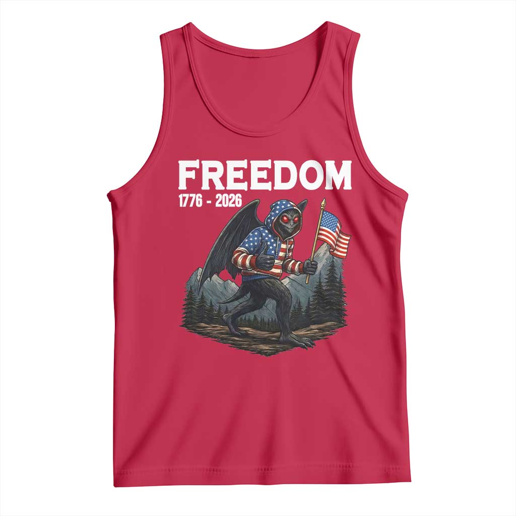 Patriotic Mothman Lover Tank Top Funny USA 250 Anniversary Gift TS12 Red Print Your Wear