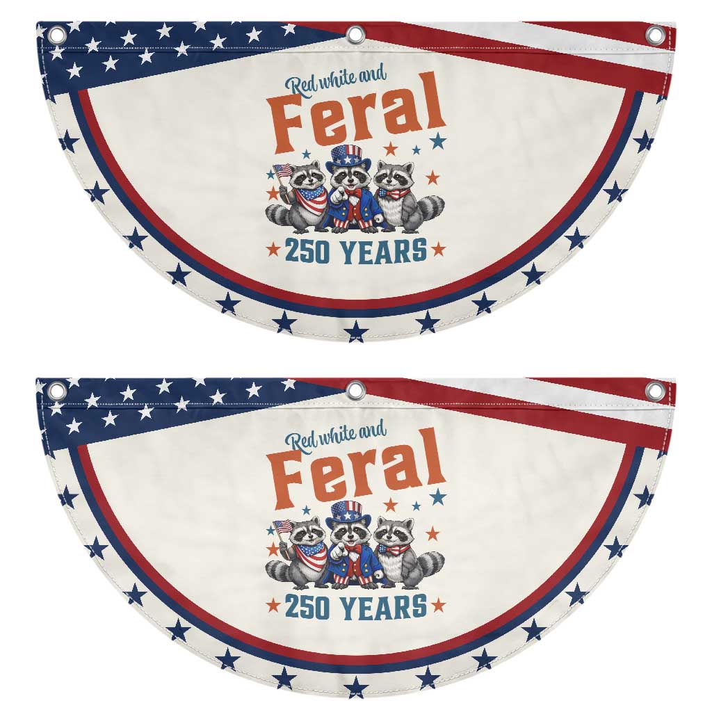 Funny Raccoon Red White And Feral USA 250th Patriotic Fan Flag TS12 2pcs pack Classic Beige Print Your Wear