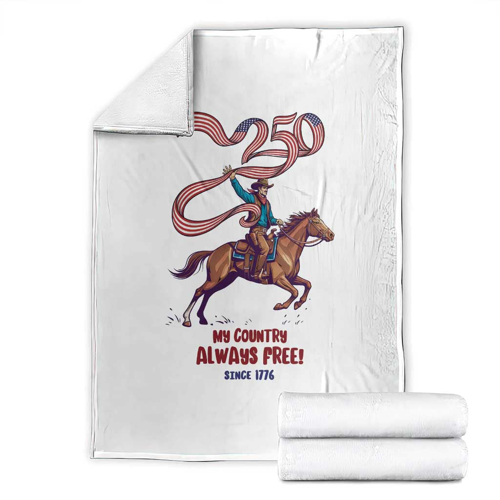 Funny Patriotic Cowboy Throw Blanket My Country Always Free USA Pride TS12 White Print Your Wear
