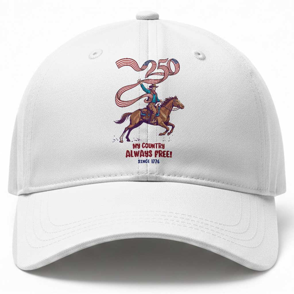 Funny Patriotic Cowboy Baseball Cap My Country Always Free USA Pride TS12 Print Your Wear